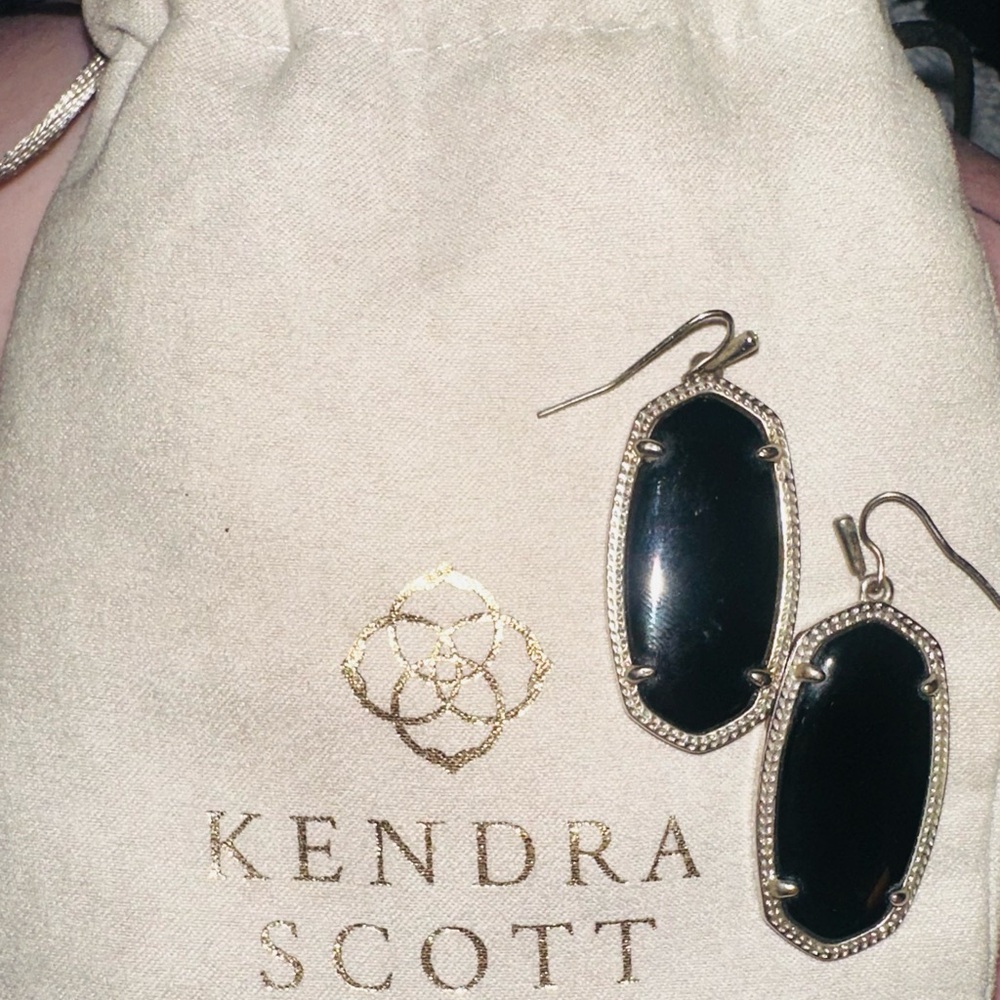 Kendra Scott Black and Silver Elegant Earrings